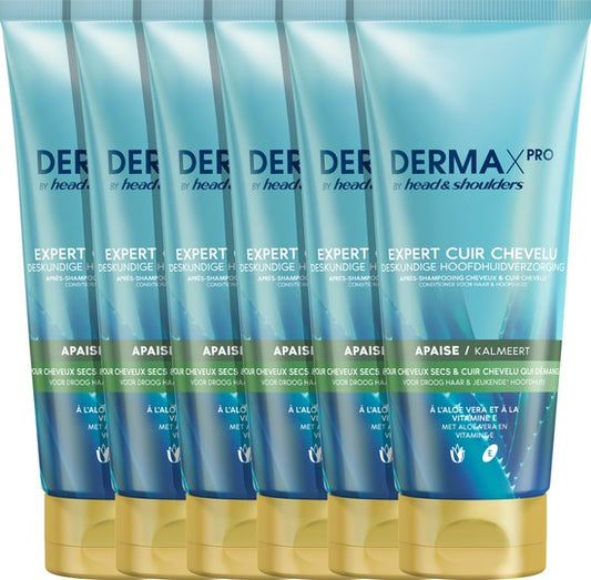 DERMAxPRO by Head & Shoulders - Kalmeert - Conditioner - Voor Droog Haar En Jeukende Hoofdhuid - Voordeelverpakking 6 x 200 ml