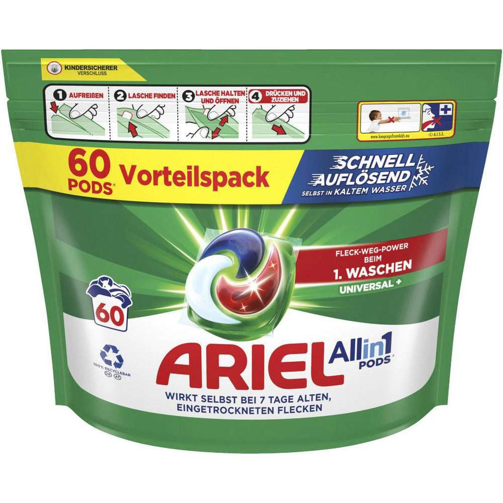 Ariel - Wasmiddel - Pods - Allin1 Pods - Universal+ - 60Wb/1284g