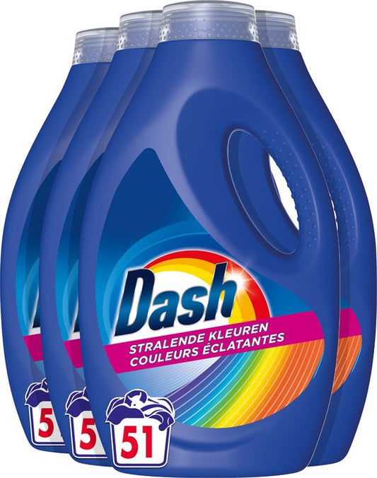 Dash Kleur - Vloeibaar Wasmiddel - 4 x 51 Wasbeurten Voordeelverpakking