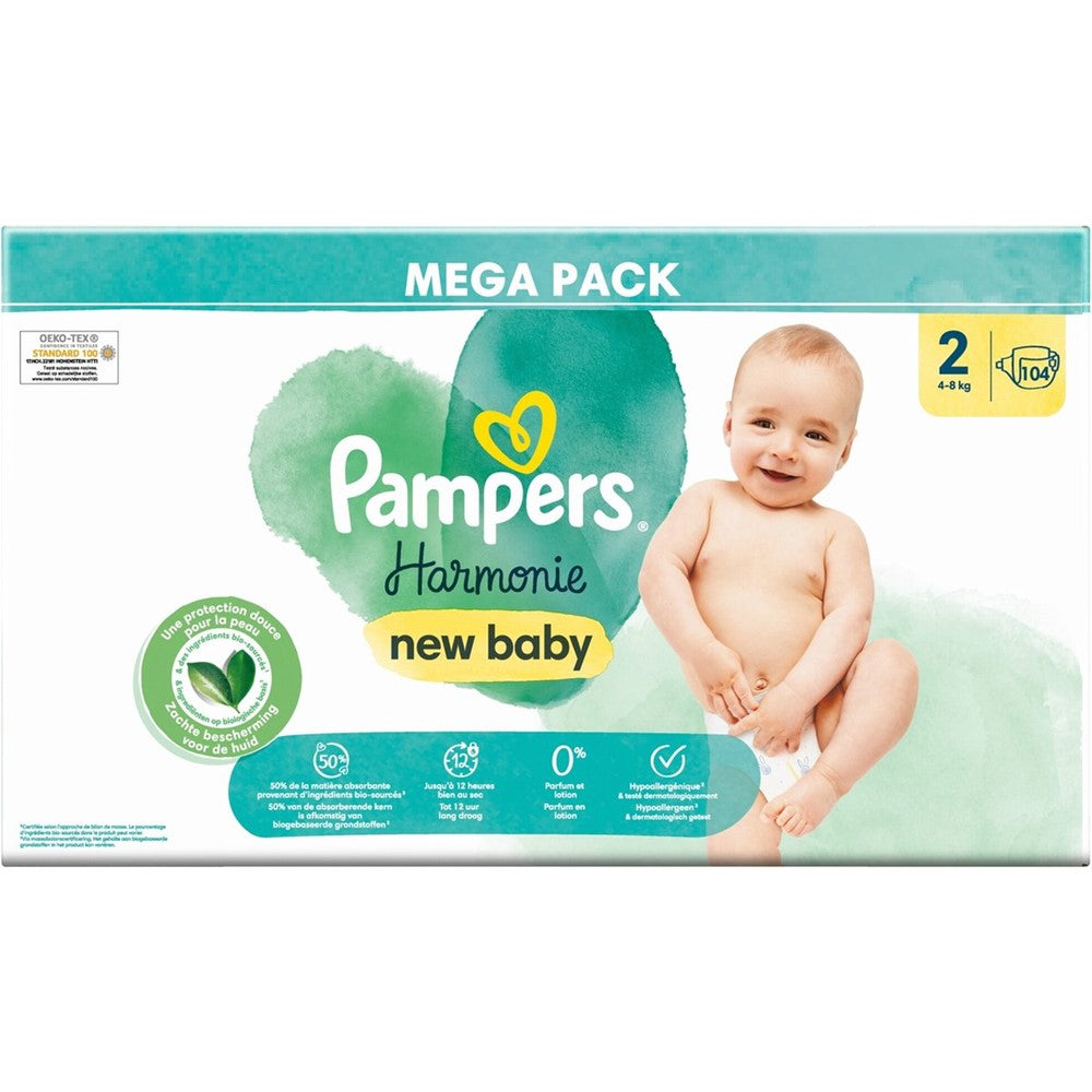 Pampers - Luiers - Size 2 - Harmonie - New Baby - 4-8kg - 104 Stuks