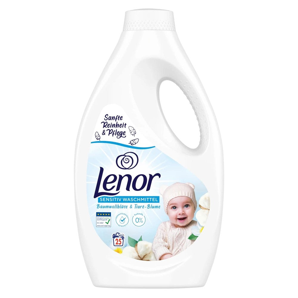 Lenor - Wasmiddel - Vloeibaar - Sensitive - Cotton Blossom & Tiare Flower - 25Wb/1250ml