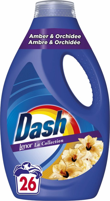 Dash - Lenor Collectie - Vloeibaar Wasmiddel - Witte en Gekleurde Was - Amber & Orchidee - 26 Wasbeurten