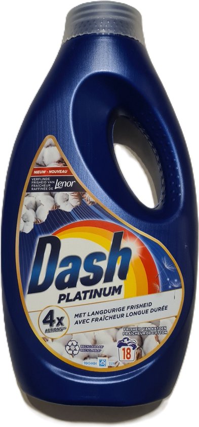Dash Vloeibaar Wasmiddel Platinum Frisheid van Katoen - 810 ml (18 wasbeurten)