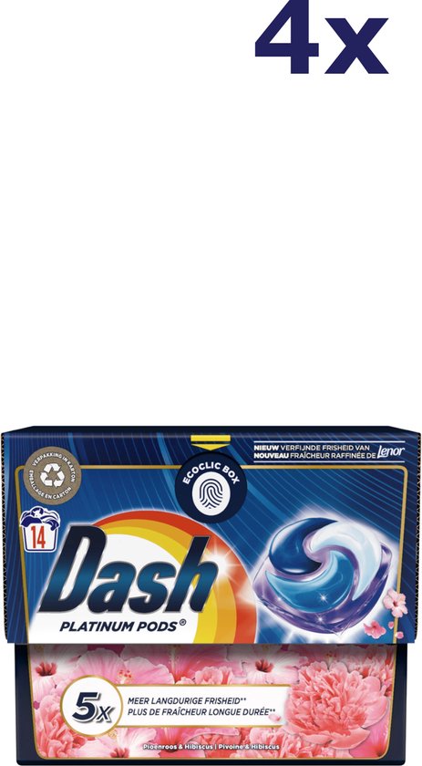 4x Dash Pods platinum 14sc - 380.8gr Pioenroos & Hibiscus