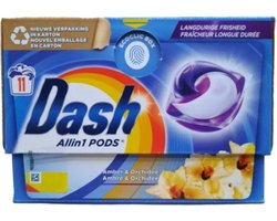 Dash - Wasmiddel Capsules - All-in-1 -Pods - Witte en Gekleurde Was - Amber & Orchidee - 11 Wasbeurten