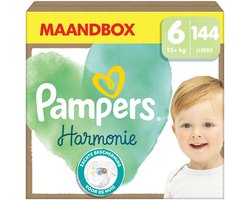 Pampers Harmonie Luiers Maat 6, x144 Luiers, 13kg+, Maandbox