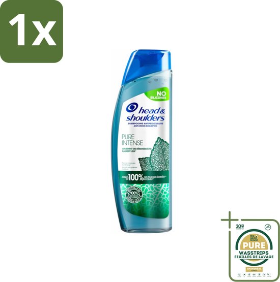 1 x Head & Shoulders - Anti-Roos Shampoo - Pure Intense - Kalmeert Jeuk - 250 ml- Anti-roos Shampoo - Jeuk Kalmeren - Schuppen Bestrijden - Menthol Shampoo - Schuppenvrij Haar