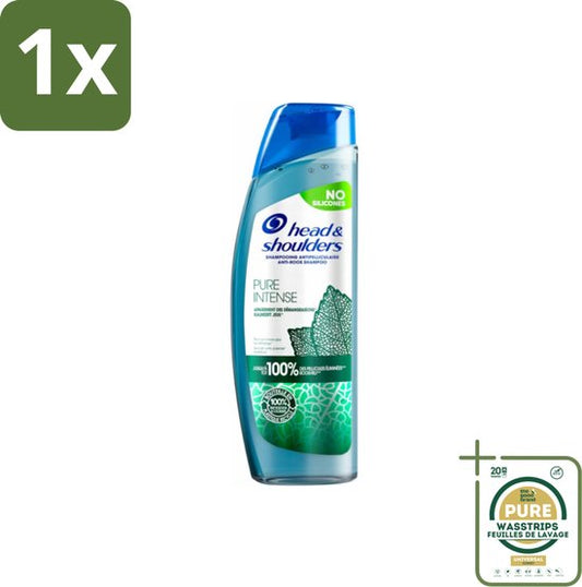 1 x Head & Shoulders - Anti-Roos Shampoo - Pure Intense - Kalmeert Jeuk - 250 ml- Anti-roos Shampoo - Jeuk Kalmeren - Schuppen Bestrijden - Menthol Shampoo - Schuppenvrij Haar