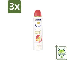 3 x Dove Deodorant Spray - Perzik & Witte Bloesem - 150 ml - Grootverpakking - Dove Deodorant - Anti-transpirant - Peach & White Blossom - Deodorant Spray - Verzorgende Deodorant