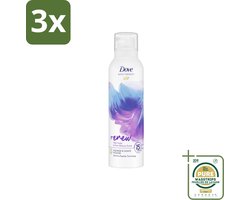 3 x Dove Douche- & Scheerschuim - Bath Therapy - Renew - Violet & Hibiscus - 200 ml - Grootverpakking - Douche En Scheerschuim - Huidverzorging - Huidversterking - Pro-peptide - Huidvernieuwende Schuim