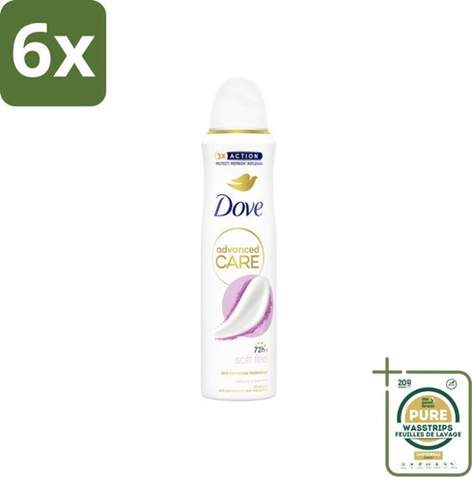 Dove Deodorant Spray - Soft Feel - 150 ml - Voordeelverpakking - 6 stuks - Deodorant spray - Zachte geur