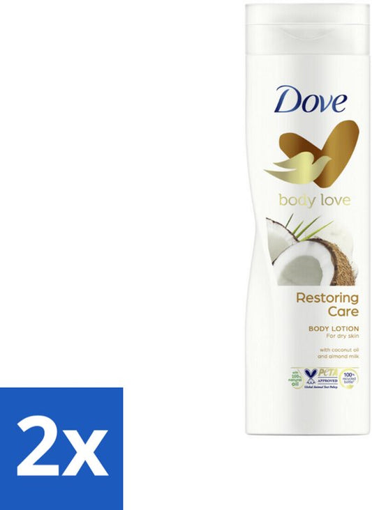Dove Bodylotion - Nourishing Secrets - Restoring Ritual - Kokos & Amandel - 400 ml - Voordeelverpakking - 2 stuks