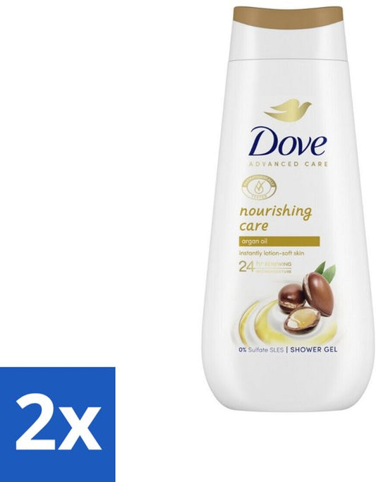 Dove Douchecrème - Nourishing Care - Arganolie - 225 ml - Voordeelverpakking - 2 stuks