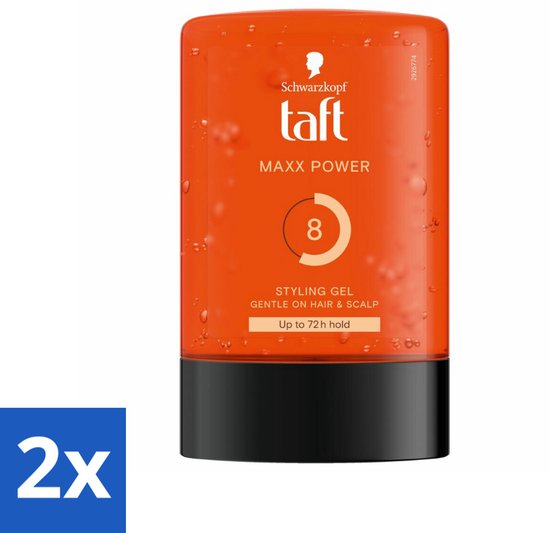 Taft - Maxx Power 8 - Styling Gel - Langdurige fixatie - 300 ml - Voordeelverpakking - 2 stuks