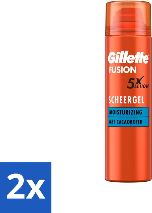 Gillette Fusion5 ProGlide - Scheergel - Hydraterend - Met Cacaoboter - 200 ml - Voordeelverpakking - 2 stuks