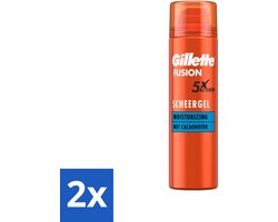 Gillette Fusion5 ProGlide - Scheergel - Hydraterend - Met Cacaoboter - 200 ml - Voordeelverpakking - 2 stuks