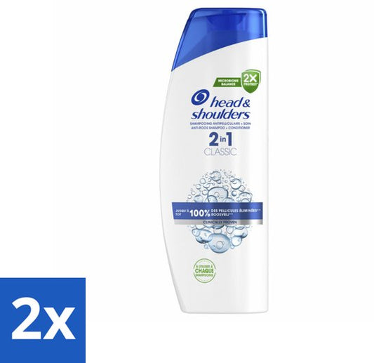 Head & Shoulders - Shampoo - 2-in-1 - Classic - 100% Roosvrij - 400 ml - Voordeelverpakking - 2 stuks