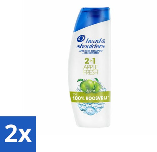 Head & Shoulders - Shampoo - 2-in-1 - Apple Fresh - 100% Roosvrij - 300 ml - Voordeelverpakking - 2 stuks