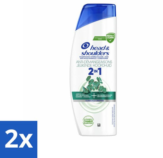 Head & Shoulders - Shampoo - 2-in-1 - Jeukende Hoofdhuid - Anti-Roos - 300 ml - Voordeelverpakking - 2 stuks