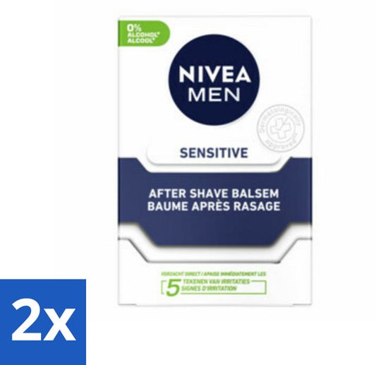 NIVEA Men Aftershave Balsem Sensitive 100 ml - Voordeelverpakking - 2 stuks