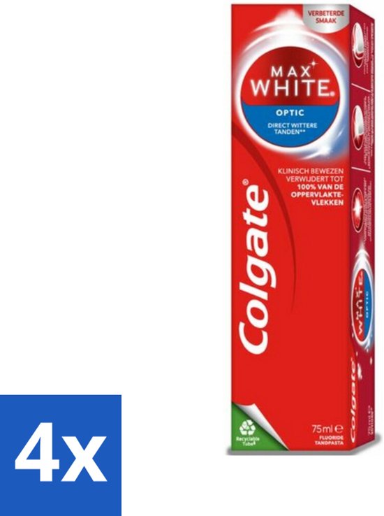 Colgate - Max White Optic - Tandpasta - 75ml - 1 Stuk - Voordeelverpakking - 4 stuks