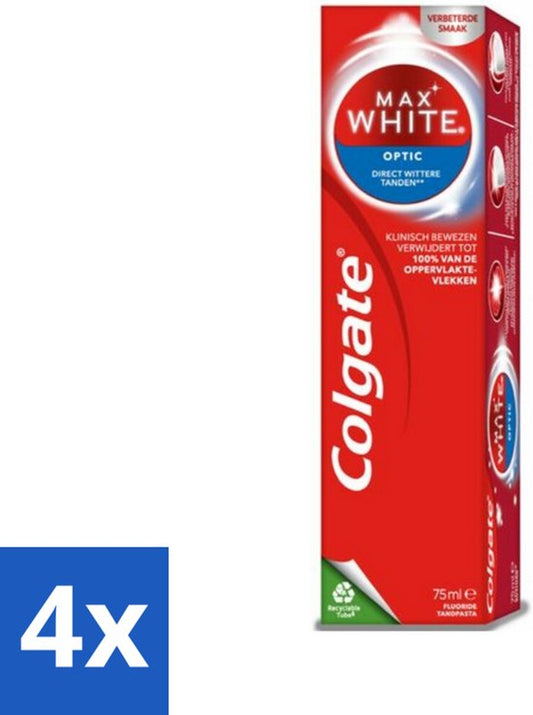 Colgate - Max White Optic - Tandpasta - 75ml - 1 Stuk - Voordeelverpakking - 4 stuks