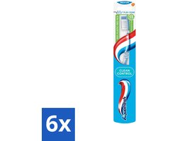 Aquafresh - Tandenborstel - Clean Control - Medium - Grondige Reiniging - 1 Tandenborstel - Voordeelverpakking - 6 stuks