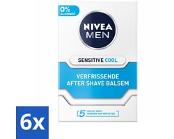 Nivea - Men - Sensitive Cool Aftershave Balsem - Zeewierextract & Kamille - Alcoholvrij - 100 ml - Voordeelverpakking - 6 stuks