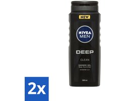NIVEA MEN - Douchegel - Deep Clean 3-in-1 - 500 ml - Voordeelverpakking - 2 stuks