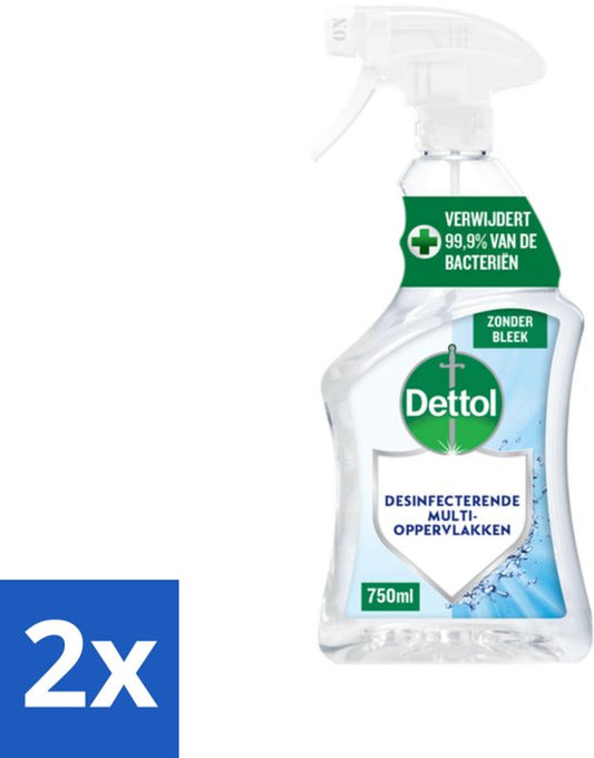 Dettol - Allesreiniger - Spray - Zonder Bleek - Perfecte Hygiëne - 750ml - Voordeelverpakking - 2 stuks