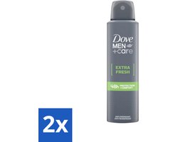 Dove Men+Care - Extra Fresh - Deospray - Anti-Transpirant - 150 ml - Voordeelverpakking - 2 stuks