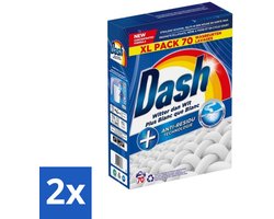 Dash - Witter dan Wit - Snel Oplossend Waspoeder - Witte Was - 70 Wasbeurten - Voordeelverpakking - 2 stuks