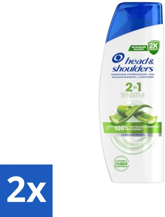 Head & Shoulders - 2in1 Sensitive - Anti-Roos Shampoo & Conditioner - Aloë Vera - 270ml - Voordeelverpakking - 2 stuks
