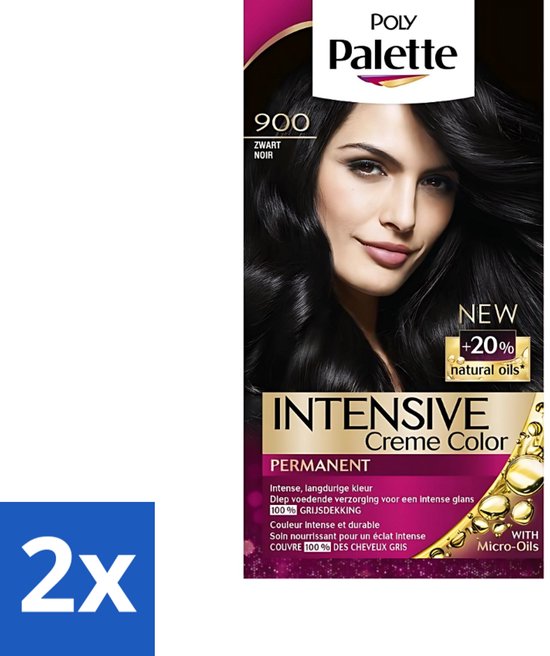 Poly Palette - Haarverf - Zwart 900 - 115ml - Voordeelverpakking - 2 stuks