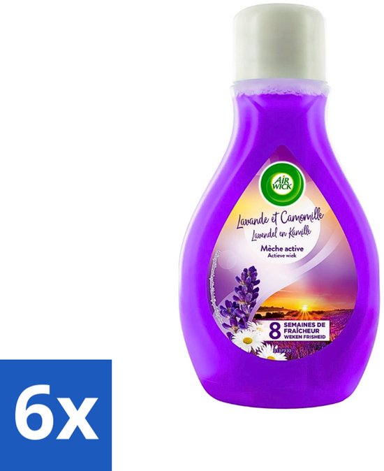 Air Wick - Actieve Wiek Luchtverfrisser - Lavendel & Kamille - 375ml - Voordeelverpakking - 6 stuks