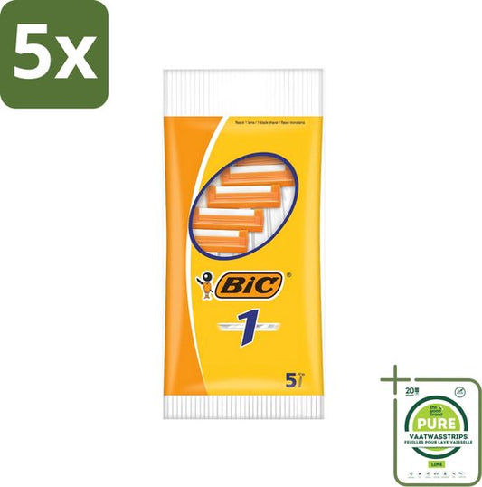 5 x Bic - Scheermesjes - Enkel Mesje - Wegwerpmesjes - 5 Scheermesjes - Grootverpakking - Scheermesjes - Wegwerpmesjes - Scheermes - Scheermesje - Scheerapparaat