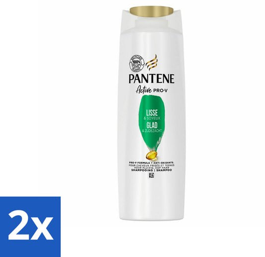Pantene - Shampoo - Glad & Zijdezacht - Voedt en Versterkt - Voor Pluizig Haar - 225 ml - Voordeelverpakking - 2 stuks