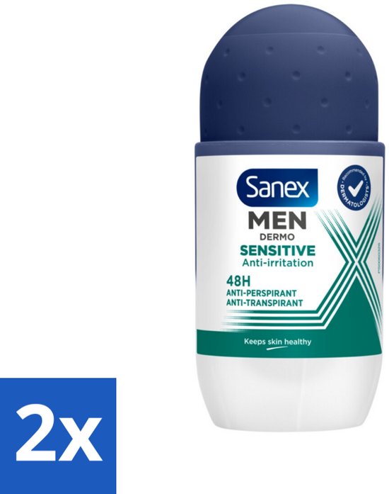 Sanex Men - Deodorant - Roller - Dermo Sensitive - Voor de Gevoelige Huid - 50 ml - Voordeelverpakking - 2 stuks