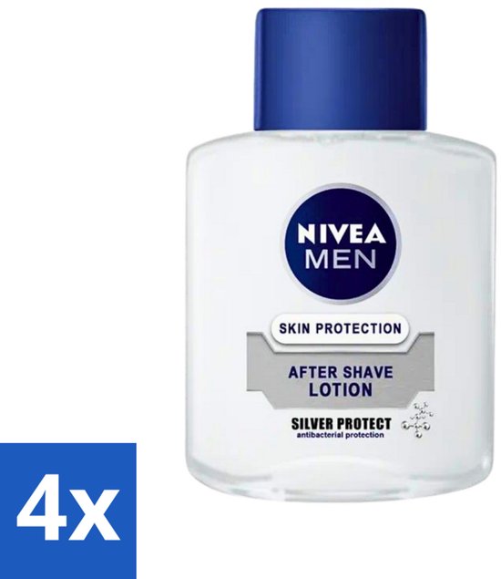 Nivea Men - Skin Protection After Shave Lotion - Silver Protect - 100 ml - Voordeelverpakking - 4 stuks