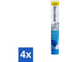 Steradent - Reinigingstabletten - Active Plus - Tegen Tandsteen & Bacteriën - 30 Tabletten - Voordeelverpakking - 4 stuks