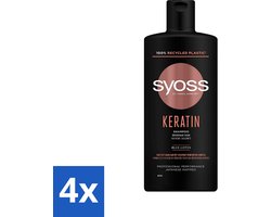Syoss Keratin Shampoo - Shampoo - Keratine - 440 ml - Voordeelverpakking - 4 stuks