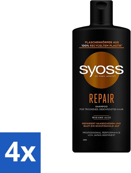 Syoss Repair Shampoo - Shampoo - Herstel - 440 ml - Voordeelverpakking - 4 stuks