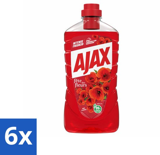 Ajax - Allesreiniger - Fête des Fleurs - Intense Frisheid - Langdurige Geurverspreiding - 1 L - Voordeelverpakking - 6 stuks