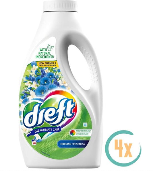 Dreft Vloeibaar Wasmiddel Ochtendfris 4 x 24 Wasbeurten 1,2 liter