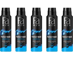 Fa Men Deospray Perfect Wave- Deodorant - 5x 150 ml - Voordeelverpakking