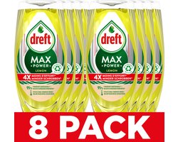 Dreft MaxPower Vloeibaar Afwasmiddel - Lemon - Voordeelverpakking 8 x 640 ml