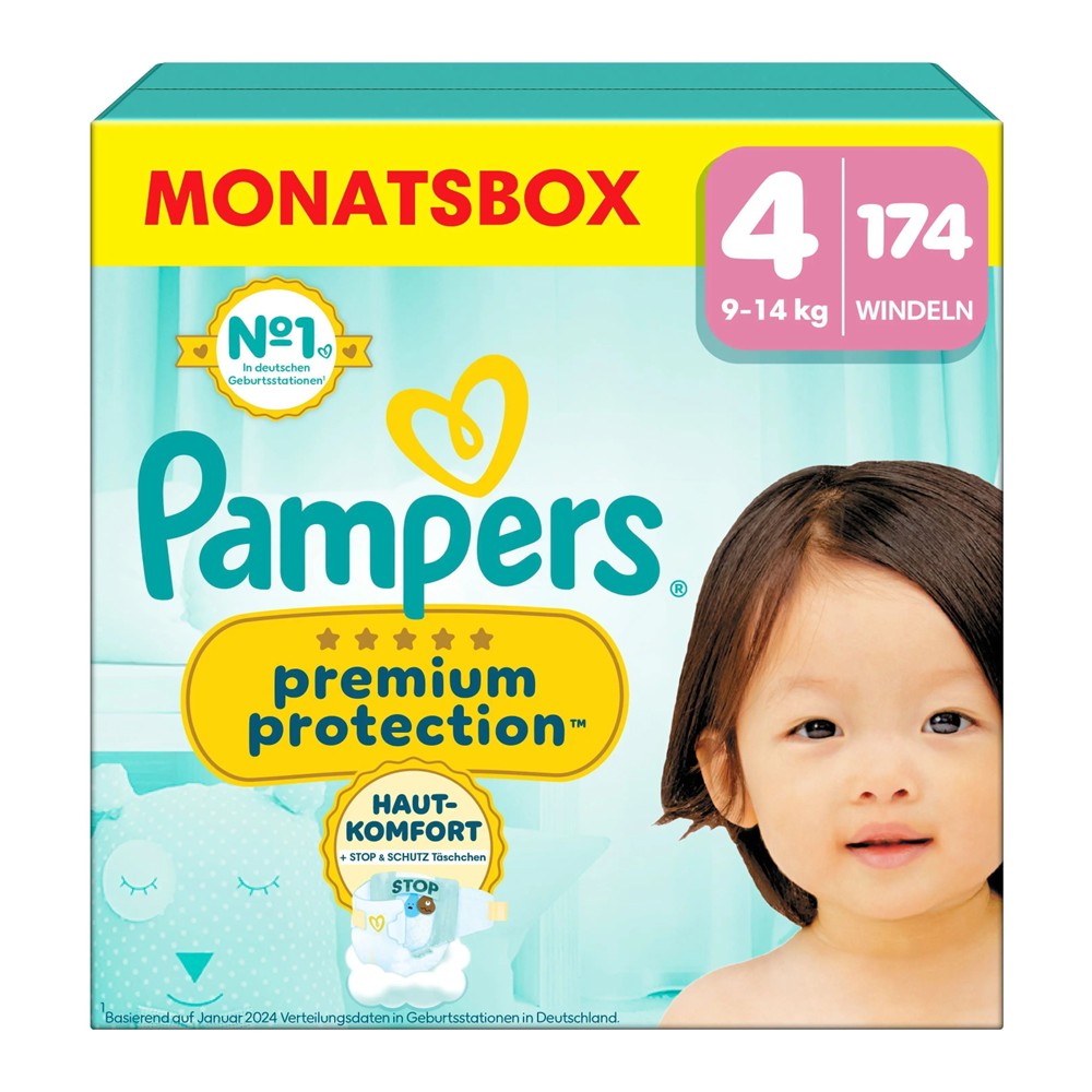 Pampers Premium Protection - Luiers - Size 4 - 9-14kg - 174 Stuks