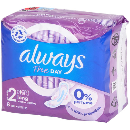 Always - Maandverband - 2 Long Wings - Free Day - 8 Stuks