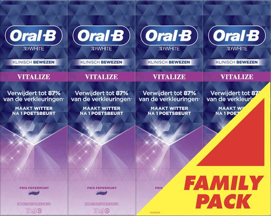 Oral-B Tandpasta 3D White Vitalizing Fresh - 4 x 75 ml