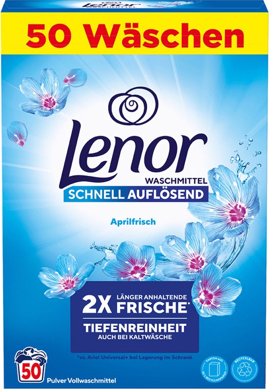 Lenor Aprilfrisch De Lente Universeel Waspoeder XL 50 wasbeurten - 3kg